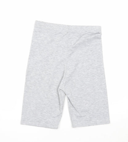 Boohoo Womens Grey Polyester Compression Shorts Size 8 Regular Pull On