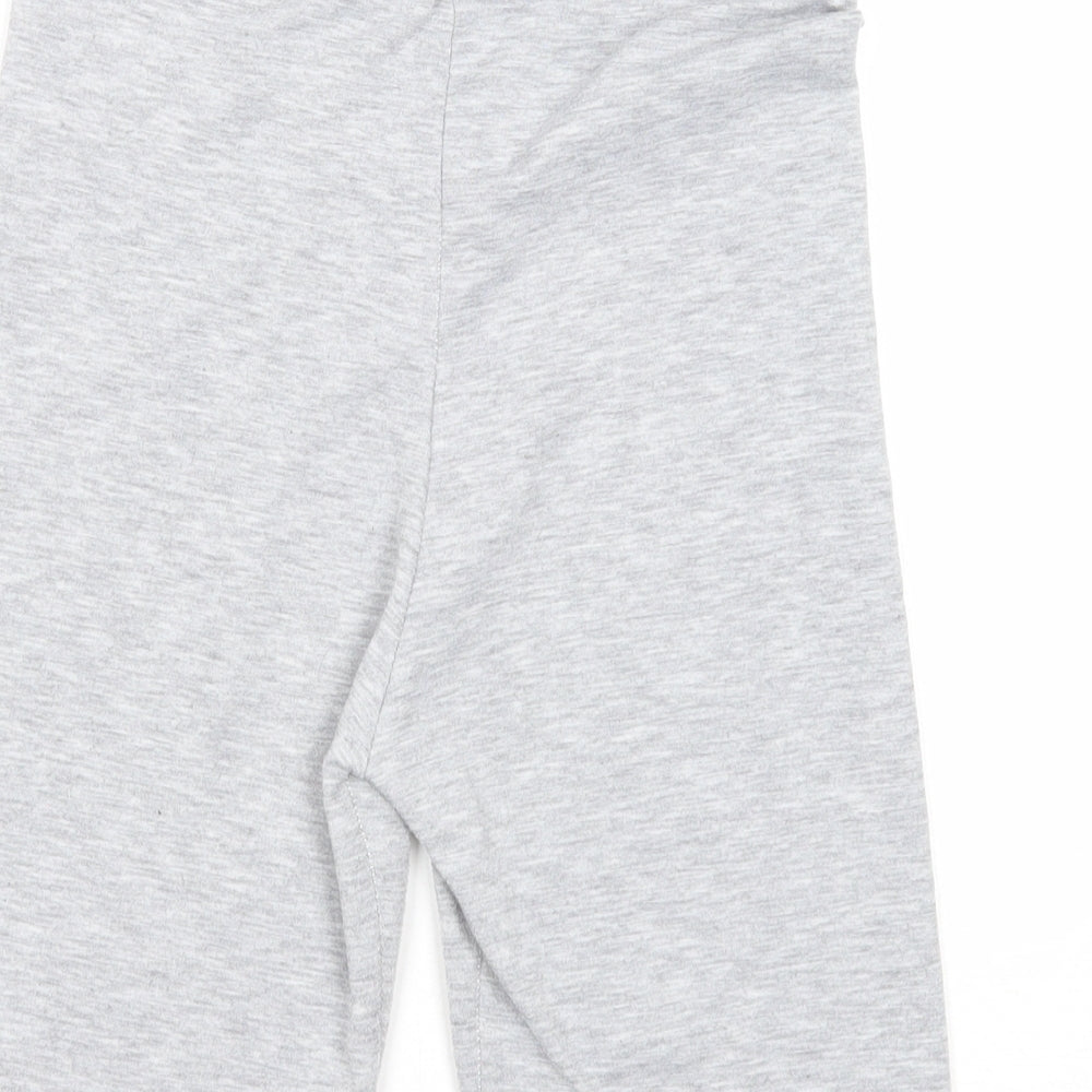 Boohoo Womens Grey Polyester Compression Shorts Size 8 Regular Pull On