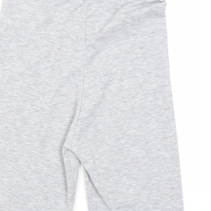 Boohoo Womens Grey Polyester Compression Shorts Size 8 Regular Pull On