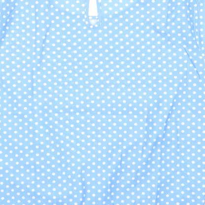 SheIn Womens Blue Polka Dot Polyester Basic T-Shirt Size M Round Neck