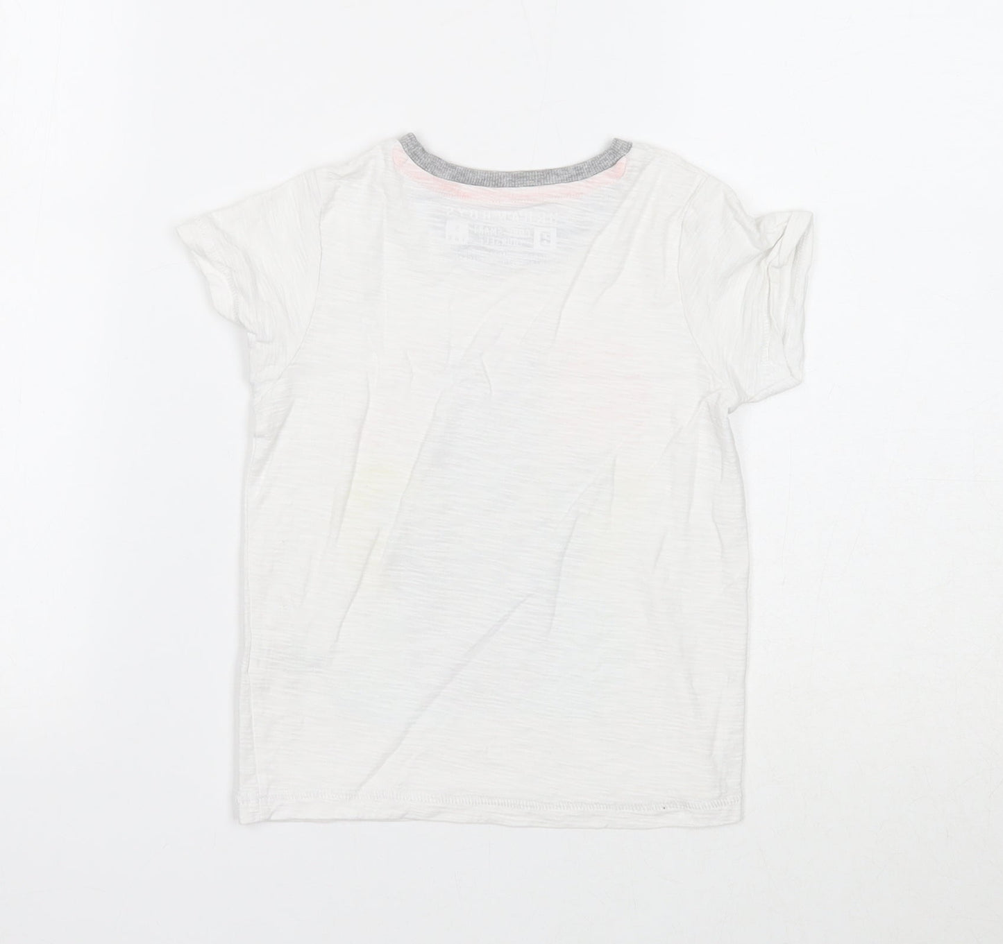 Urban Boys Boys White Cotton Basic T-Shirt Size 5 Years Round Neck Pullover - Pineapple