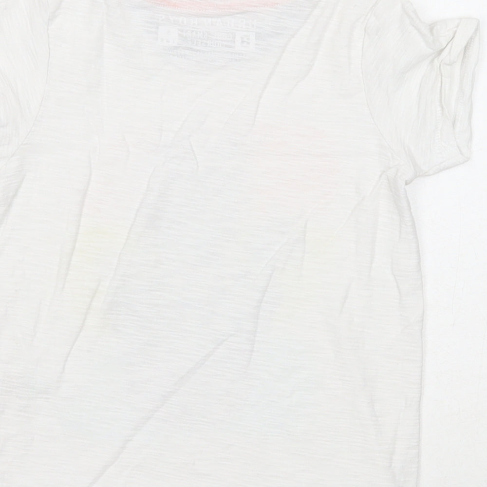 Urban Boys Boys White Cotton Basic T-Shirt Size 5 Years Round Neck Pullover - Pineapple