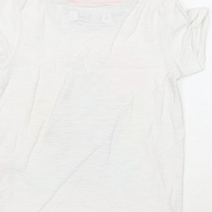 Urban Boys Boys White Cotton Basic T-Shirt Size 5 Years Round Neck Pullover - Pineapple
