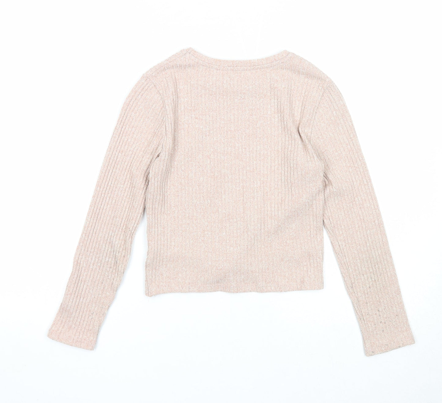 Candy Couture Girls Pink Boat Neck Polyester Pullover Jumper Size 11 Years Pullover - Front Twist Detail