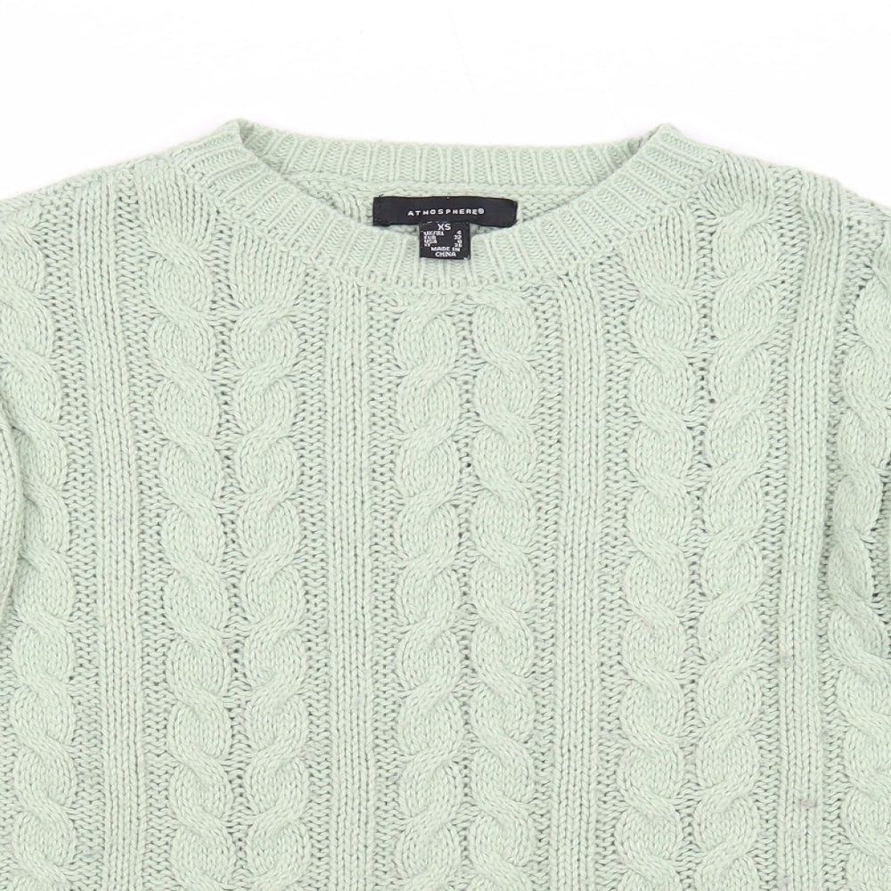 Womens UK Size 4 Atmosphere Green Pullover Jumper