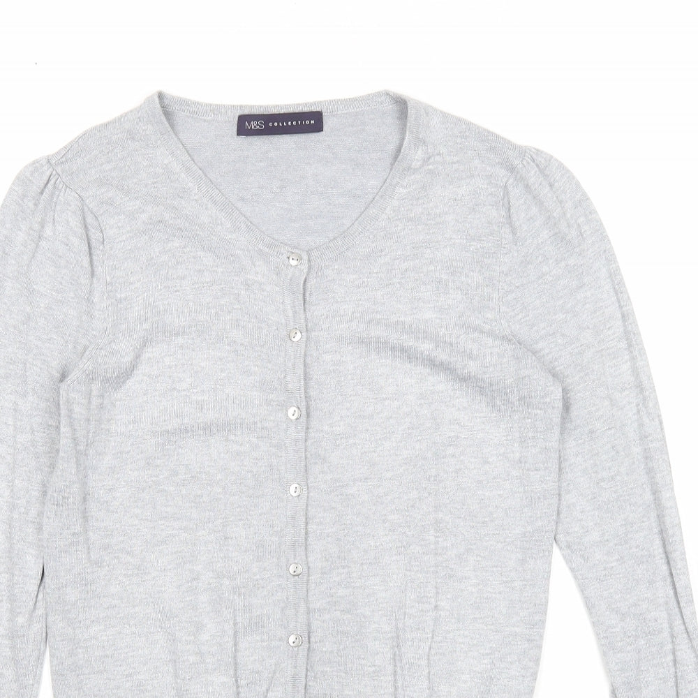 Womens UK Size 6 Marks and Spencer Grey Cardigan Jumper