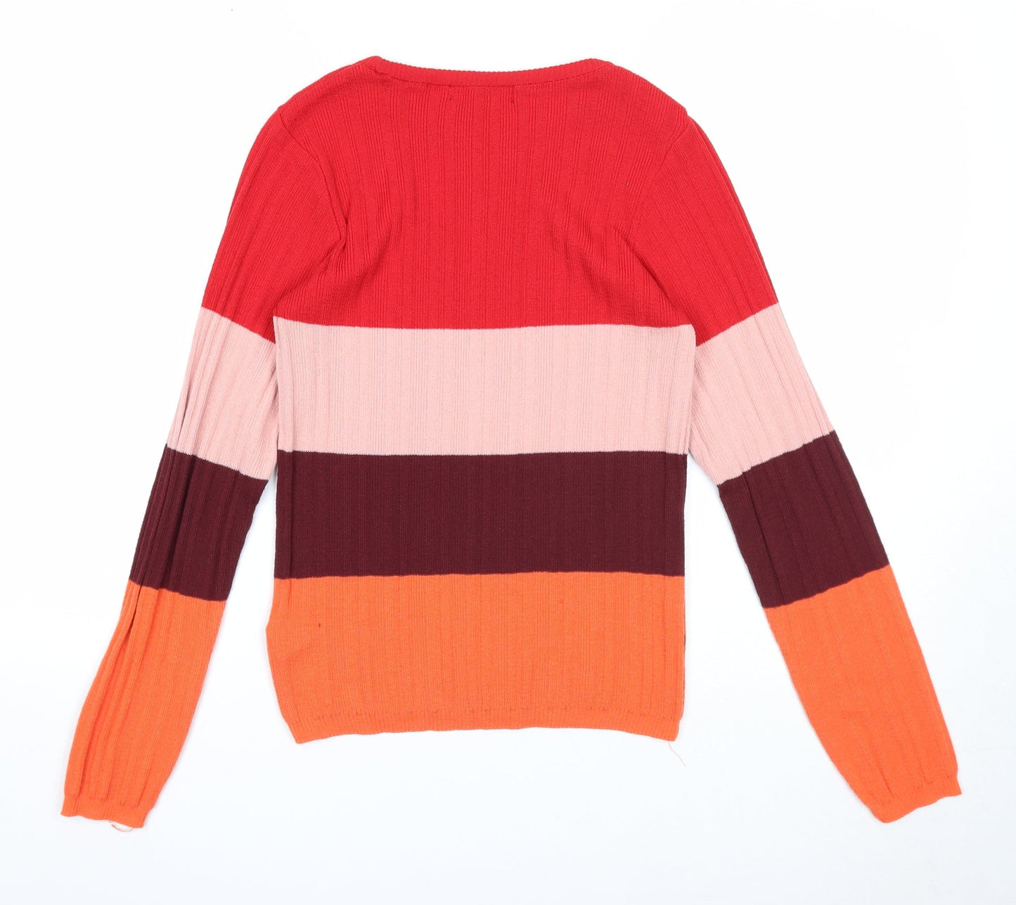 Primark Womens Multicoloured Boat Neck Polyester Pullover Jumper Size 12