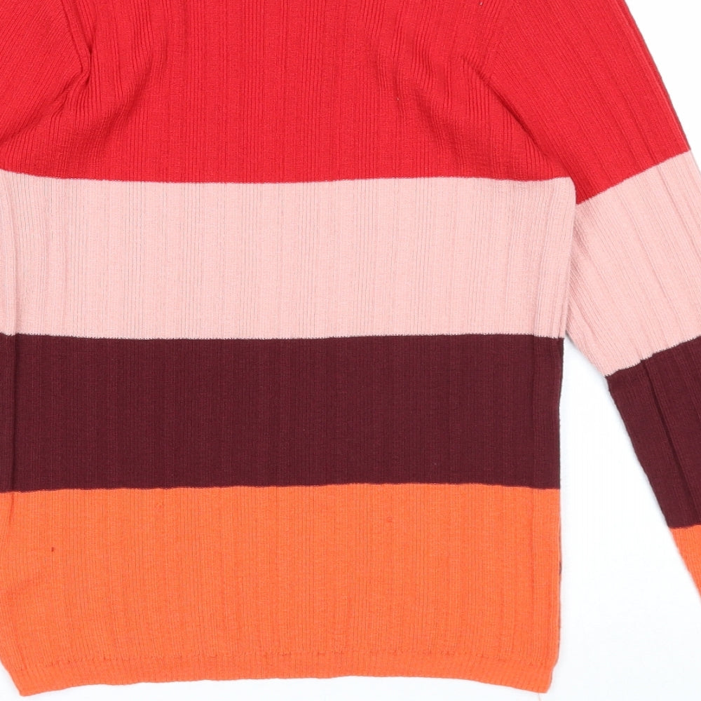 Primark Womens Multicoloured Boat Neck Polyester Pullover Jumper Size 12