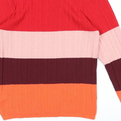 Primark Womens Multicoloured Boat Neck Polyester Pullover Jumper Size 12