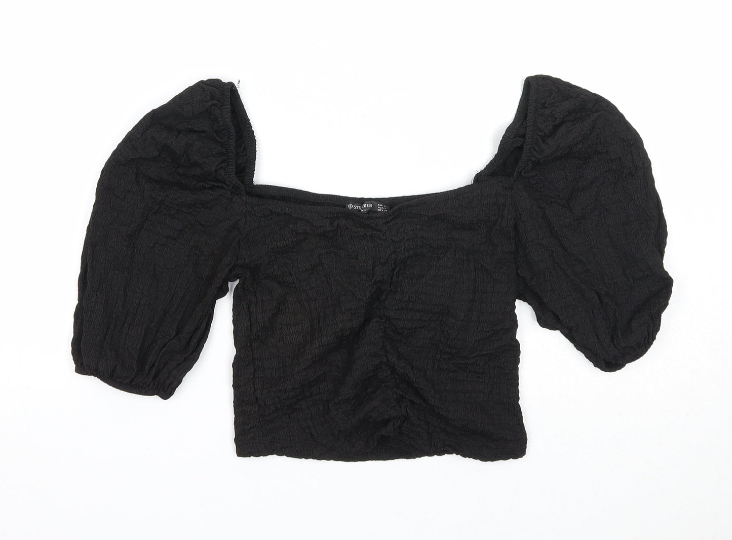 Womens UK Size L Stradivarius Black Basic Tank