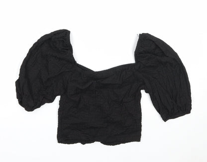 Womens UK Size L Stradivarius Black Basic Tank
