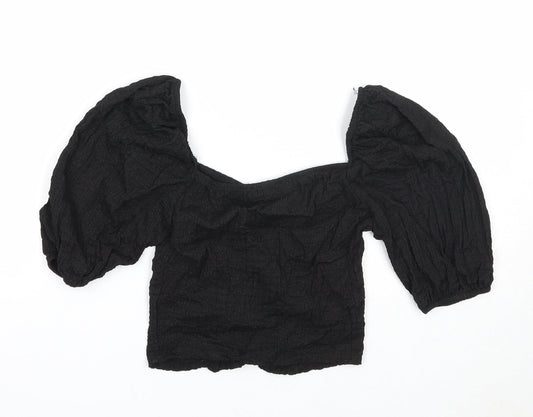 Womens UK Size L Stradivarius Black Basic Tank