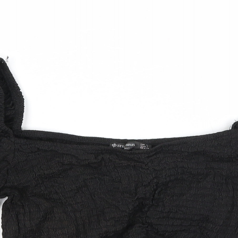 Womens UK Size L Stradivarius Black Basic Tank