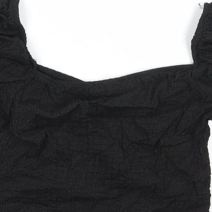 Womens UK Size L Stradivarius Black Basic Tank