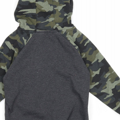 Preworn Boys Multicoloured Camouflage Cotton Pullover Hoodie Size 5 Years Pullover