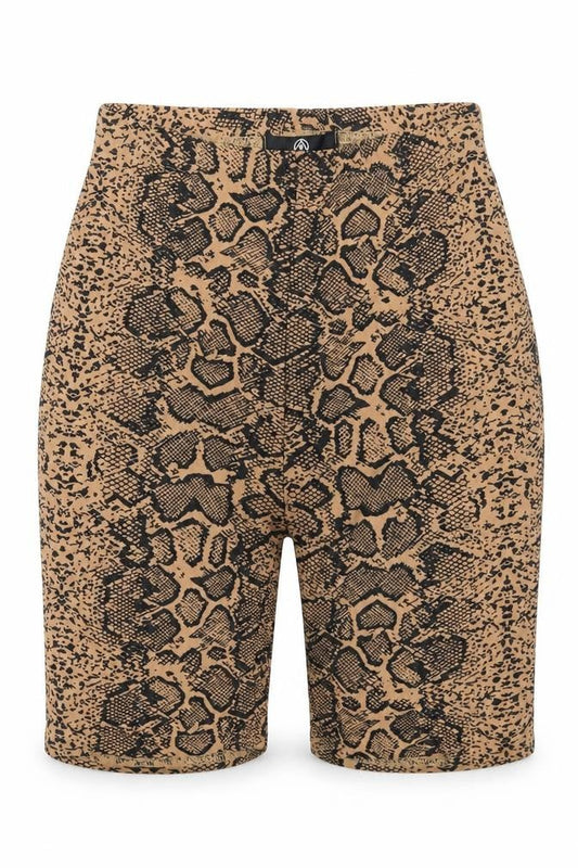 Missguided Womens Beige Animal Print Polyester Compression Shorts Size 6 Regular Pull On - Snake Print