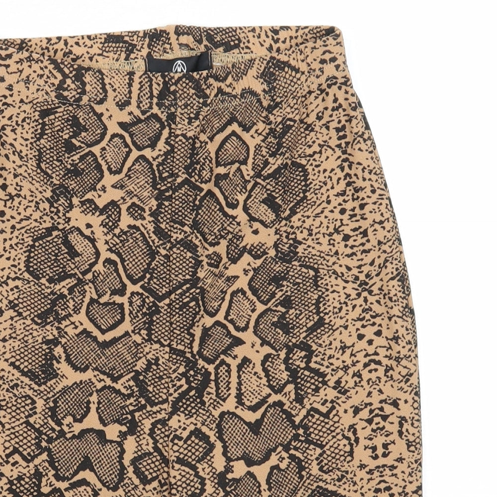 Missguided Womens Beige Animal Print Polyester Compression Shorts Size 6 Regular Pull On - Snake Print
