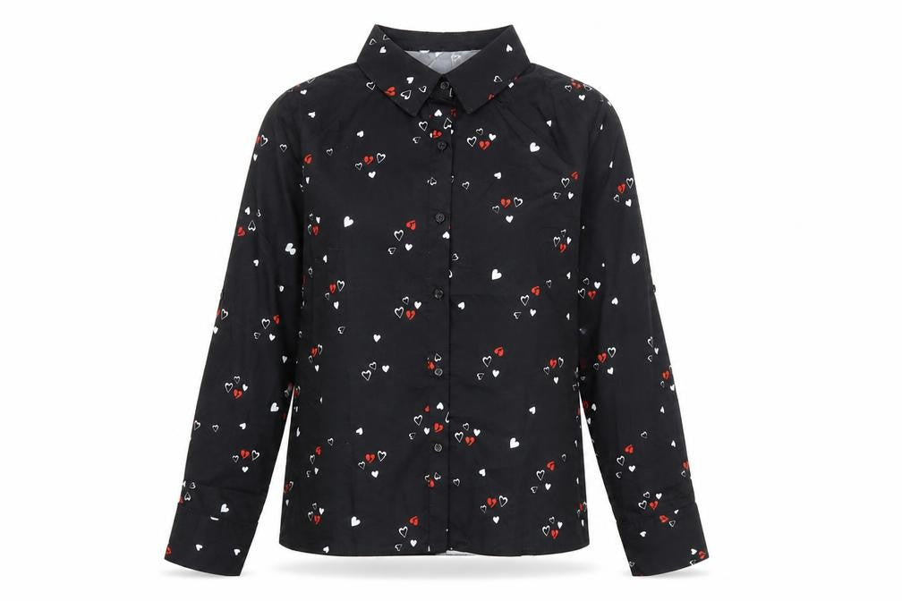 Womens UK Size M By Clara Black Basic Button-Up