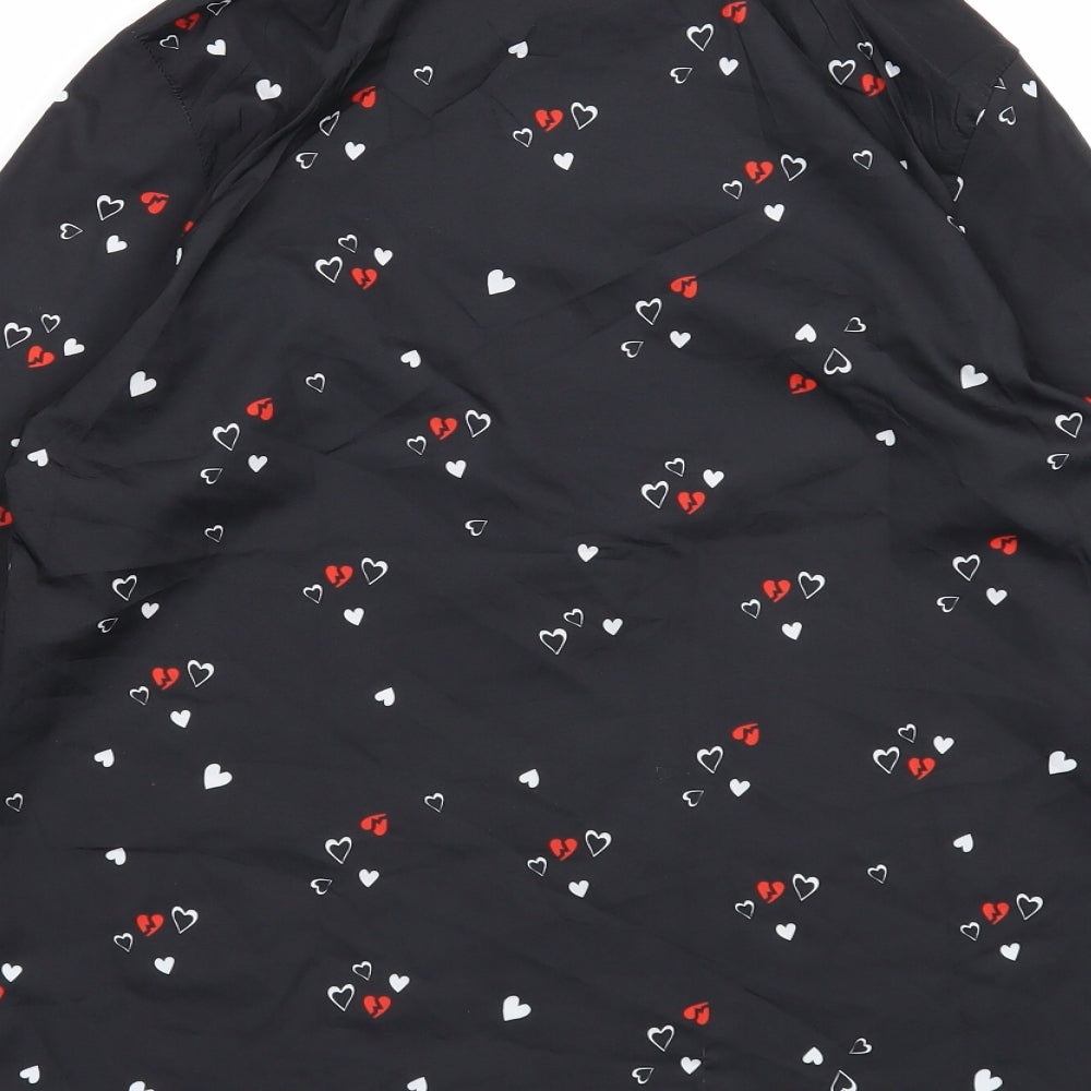 Womens UK Size M By Clara Black Basic Button-Up