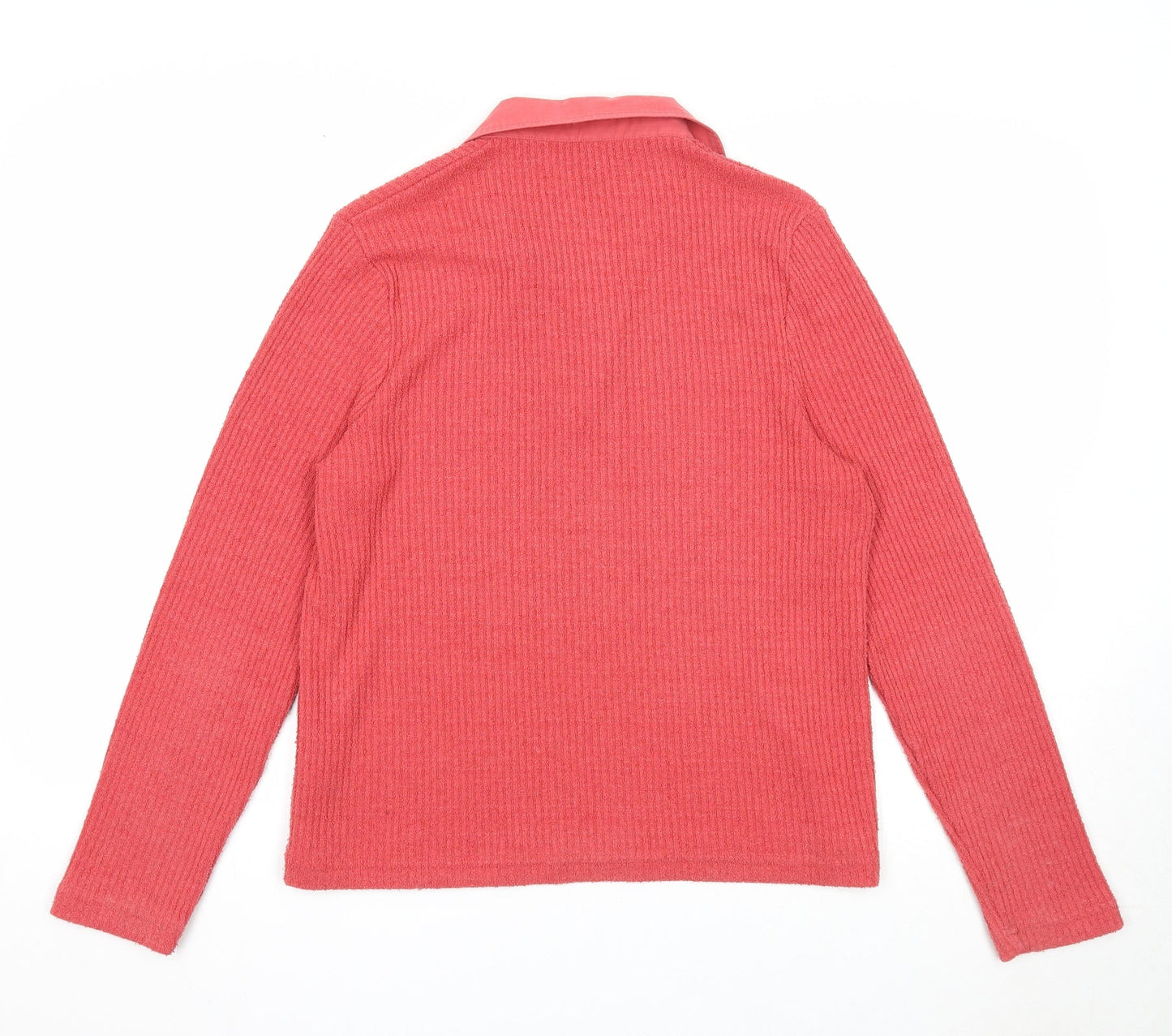 DASH Womens Red Collared Polyester Pullover Jumper Size 14