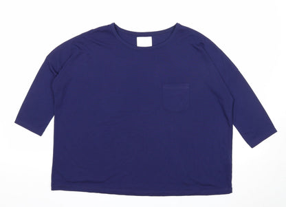 Womens UK Size S Preworn Blue Basic T-Shirt