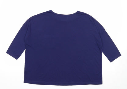 Womens UK Size S Preworn Blue Basic T-Shirt