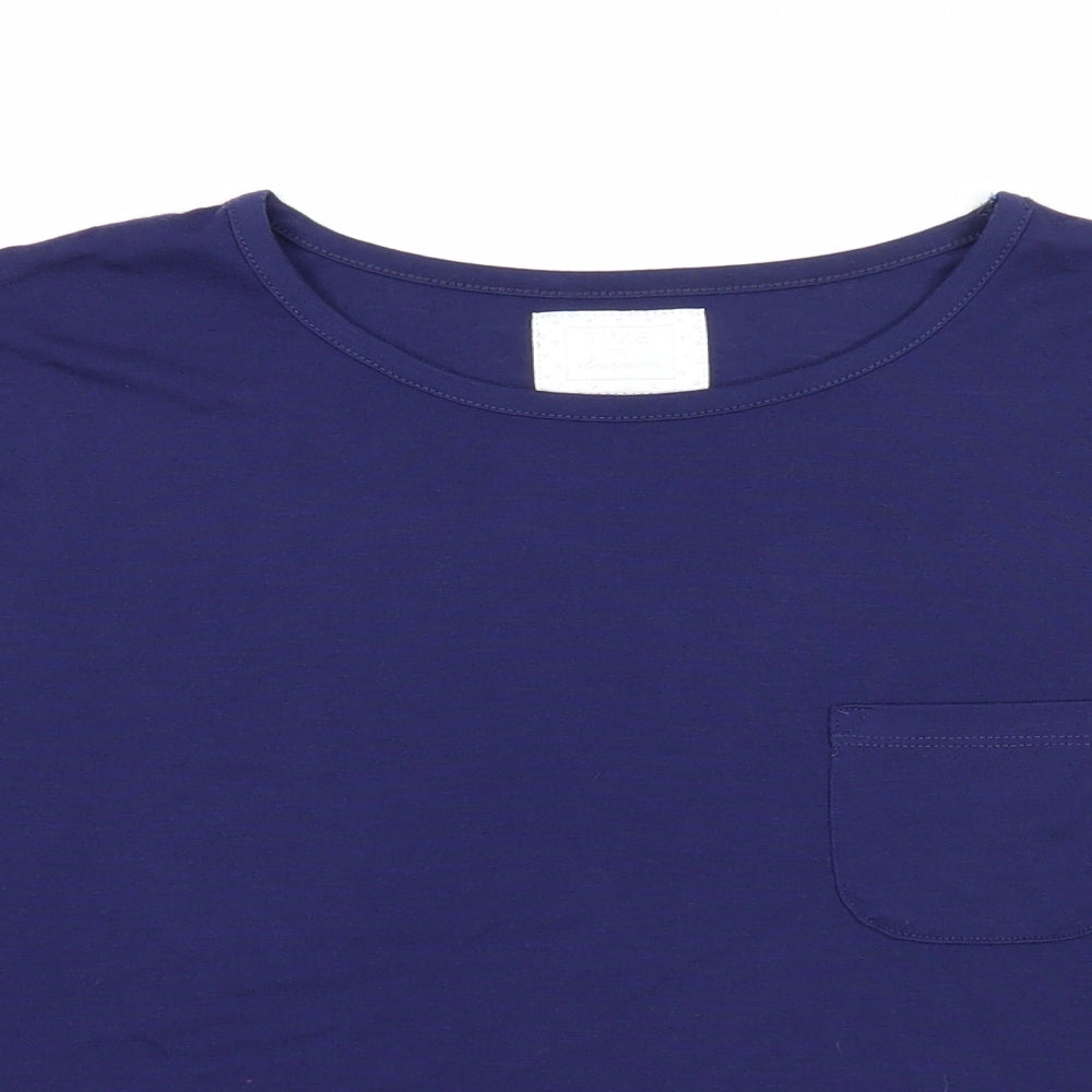 Womens UK Size S Preworn Blue Basic T-Shirt