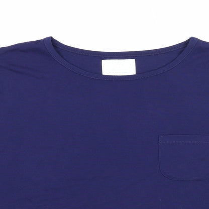 Womens UK Size S Preworn Blue Basic T-Shirt