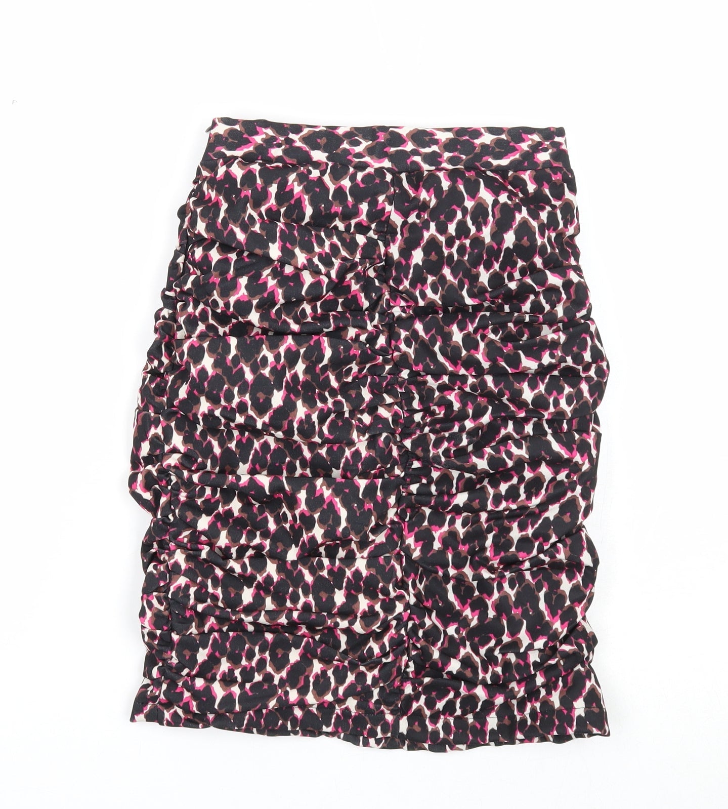Actuel Womens Multicoloured Animal Print Polyester Bandage Skirt Size 8 Zip - Leopard Pattern Size 21 inch waist