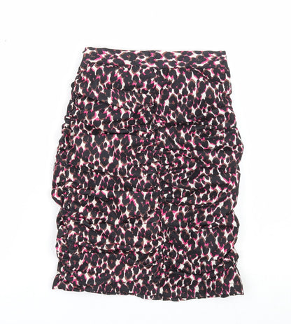 Actuel Womens Multicoloured Animal Print Polyester Bandage Skirt Size 8 Zip - Leopard Pattern Size 21 inch waist