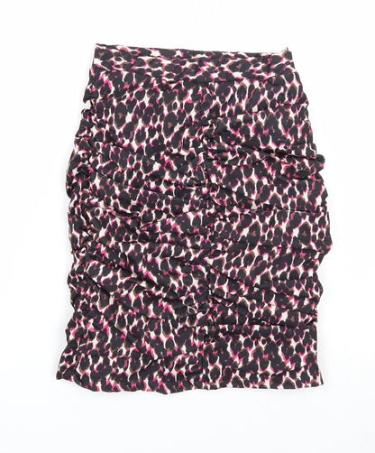 Actuel Womens Multicoloured Animal Print Polyester Bandage Skirt Size 8 Zip - Leopard Pattern Size 21 inch waist