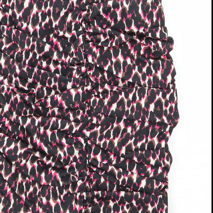 Actuel Womens Multicoloured Animal Print Polyester Bandage Skirt Size 8 Zip - Leopard Pattern Size 21 inch waist