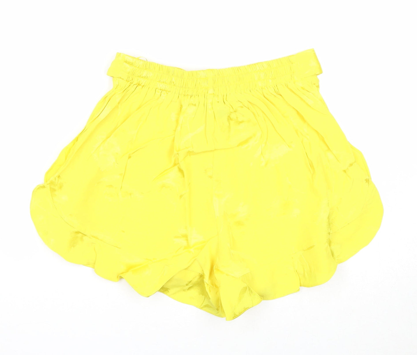 River Island Womens Yellow Viscose Bermuda Shorts Size 8 Regular Pull On