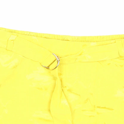 River Island Womens Yellow Viscose Bermuda Shorts Size 8 Regular Pull On