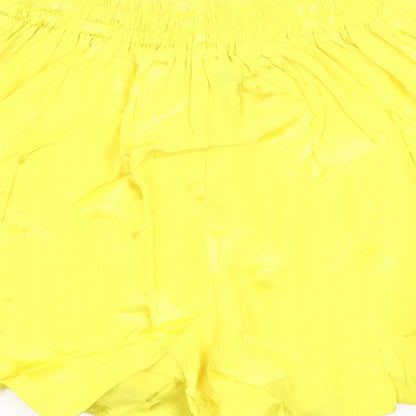 River Island Womens Yellow Viscose Bermuda Shorts Size 8 Regular Pull On