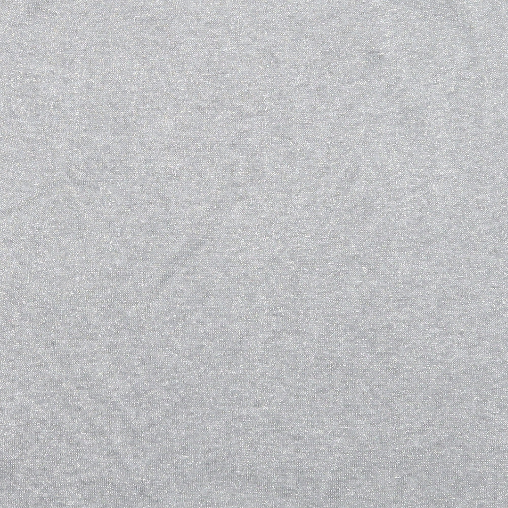 Bershka Womens Silver Cotton Basic Blouse Size S Round Neck