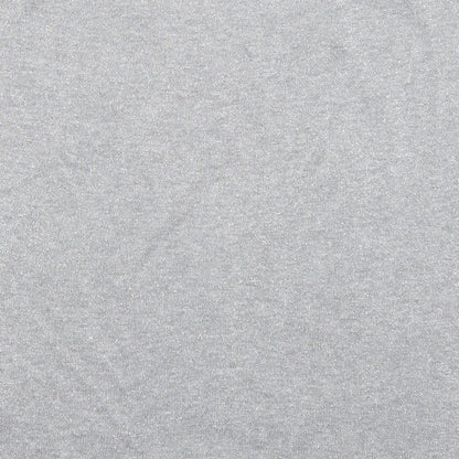 Bershka Womens Silver Cotton Basic Blouse Size S Round Neck