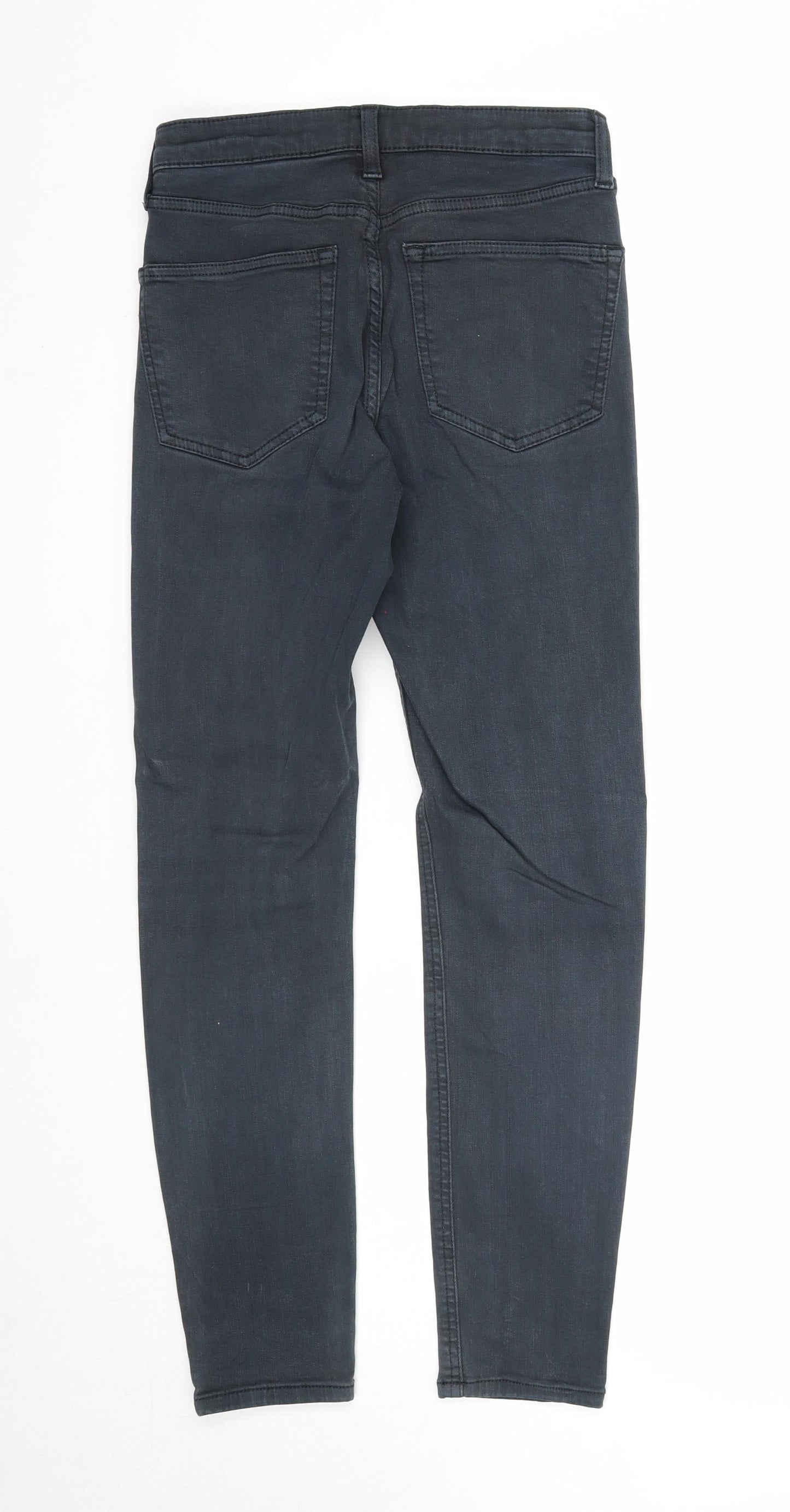 Topshop Womens Blue Cotton Skinny Jeans Size 28 in L32 in Regular Zip