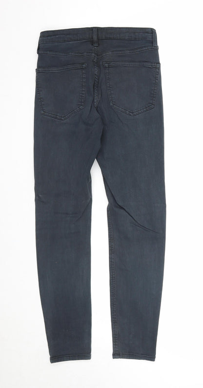 Topshop Womens Blue Cotton Skinny Jeans Size 28 in L32 in Regular Zip