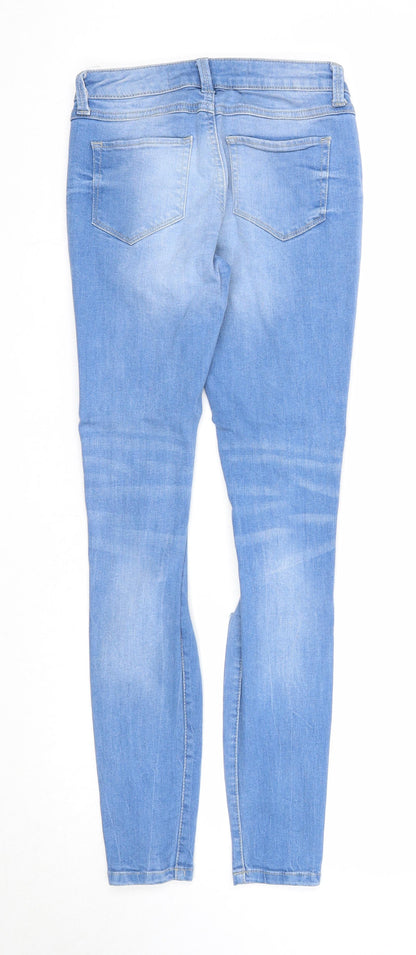 Denim & Co. Womens Blue Cotton Skinny Jeans Size 6 Regular Zip