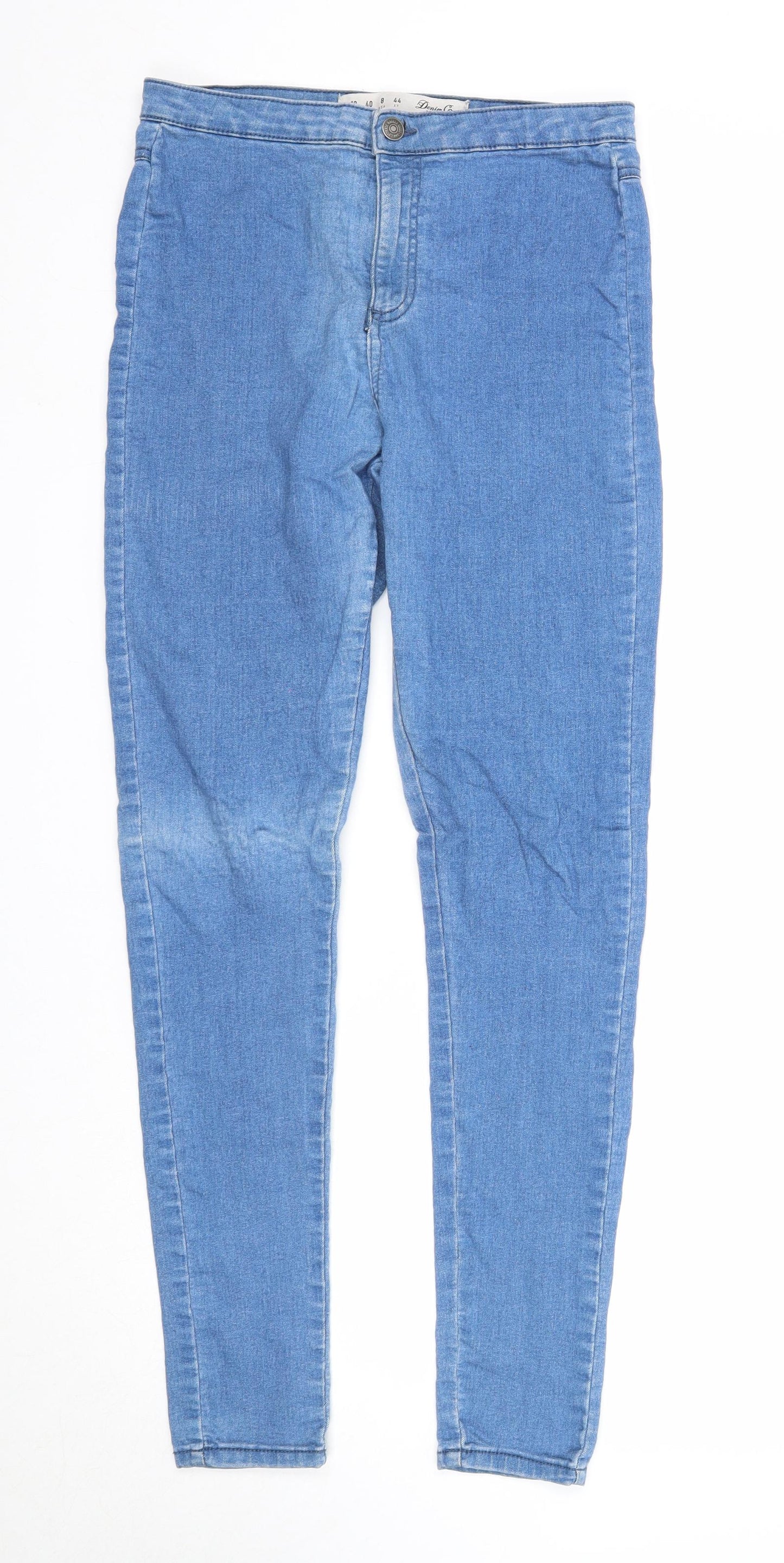 Denim & Co. Womens Blue Cotton Skinny Jeans Size 12 Regular Zip
