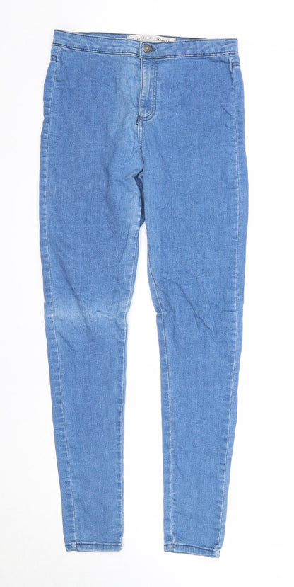 Denim & Co. Womens Blue Cotton Skinny Jeans Size 12 Regular Zip