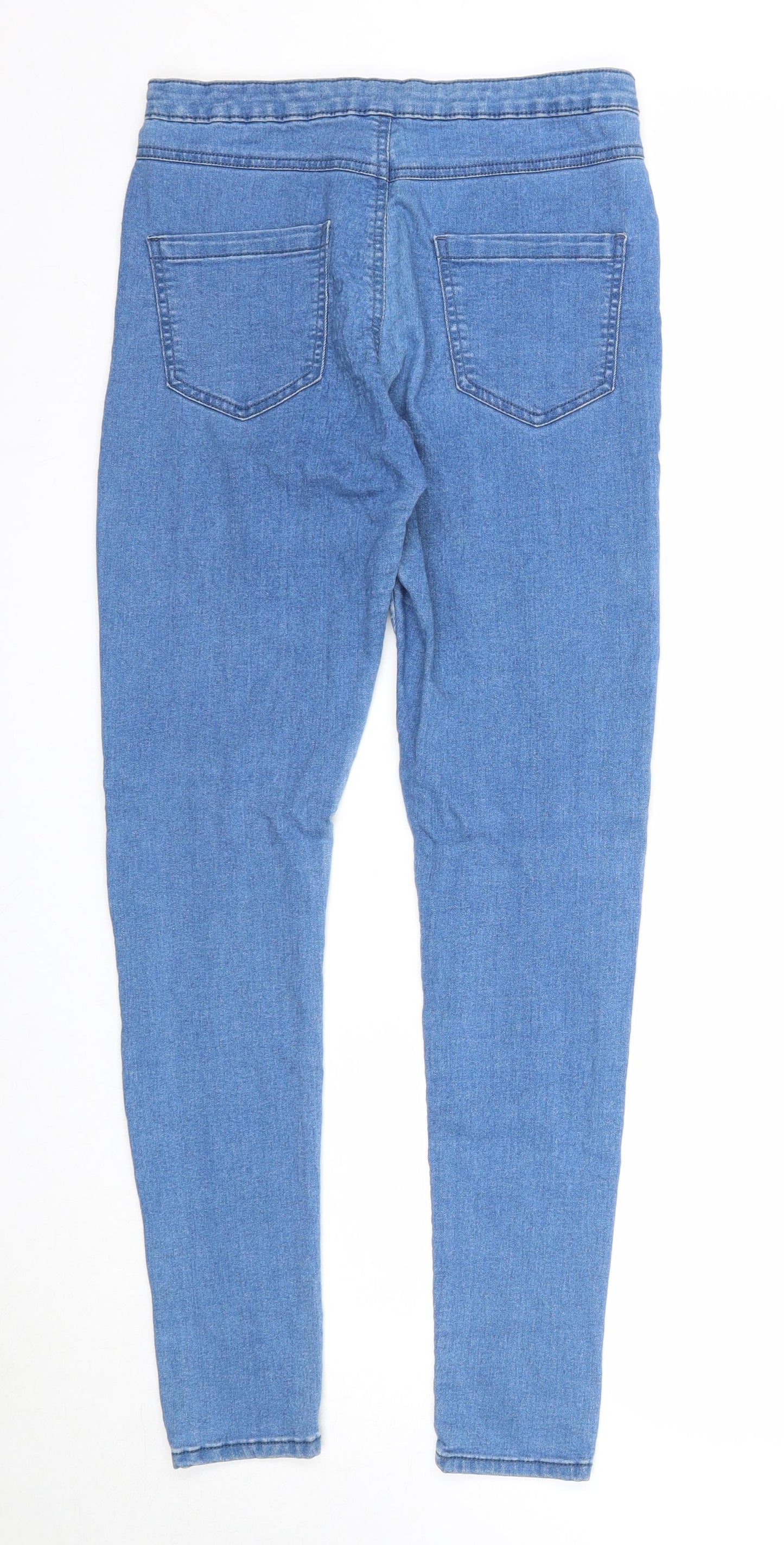 Denim & Co. Womens Blue Cotton Skinny Jeans Size 12 Regular Zip