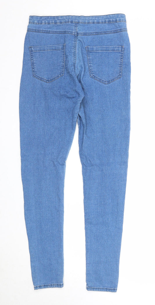 Denim & Co. Womens Blue Cotton Skinny Jeans Size 12 Regular Zip