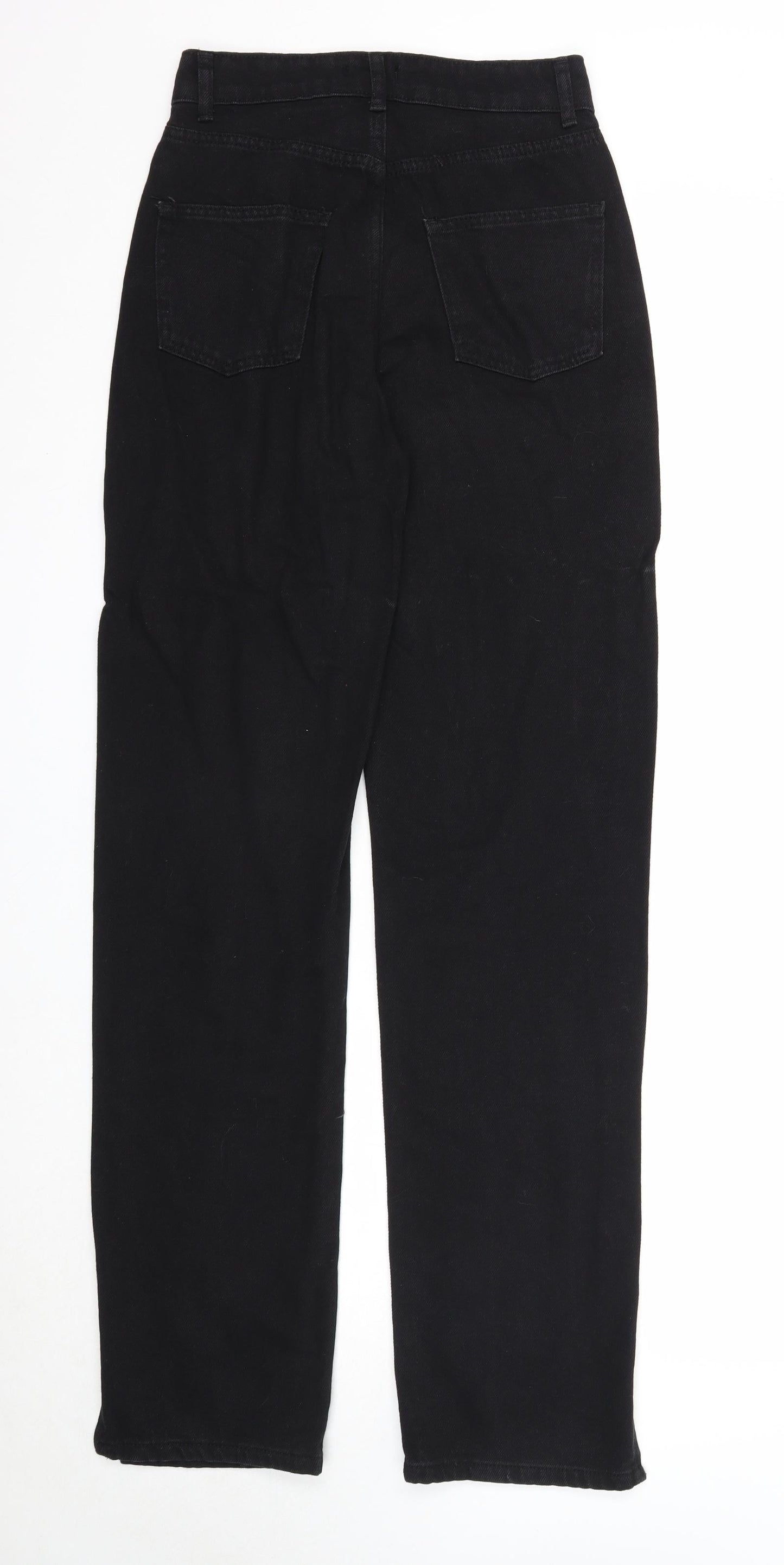 I SAW IT FIRST Womens Black Cotton Straight Jeans Size 6 Regular Zip