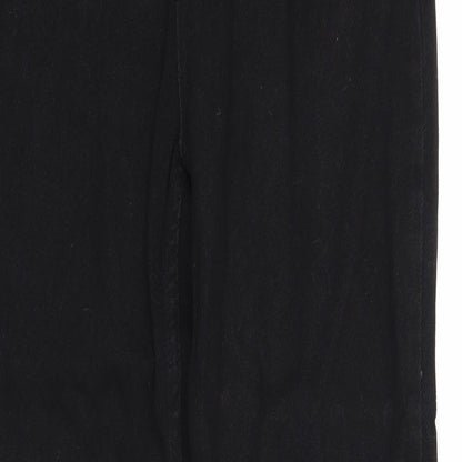 I SAW IT FIRST Womens Black Cotton Straight Jeans Size 6 Regular Zip