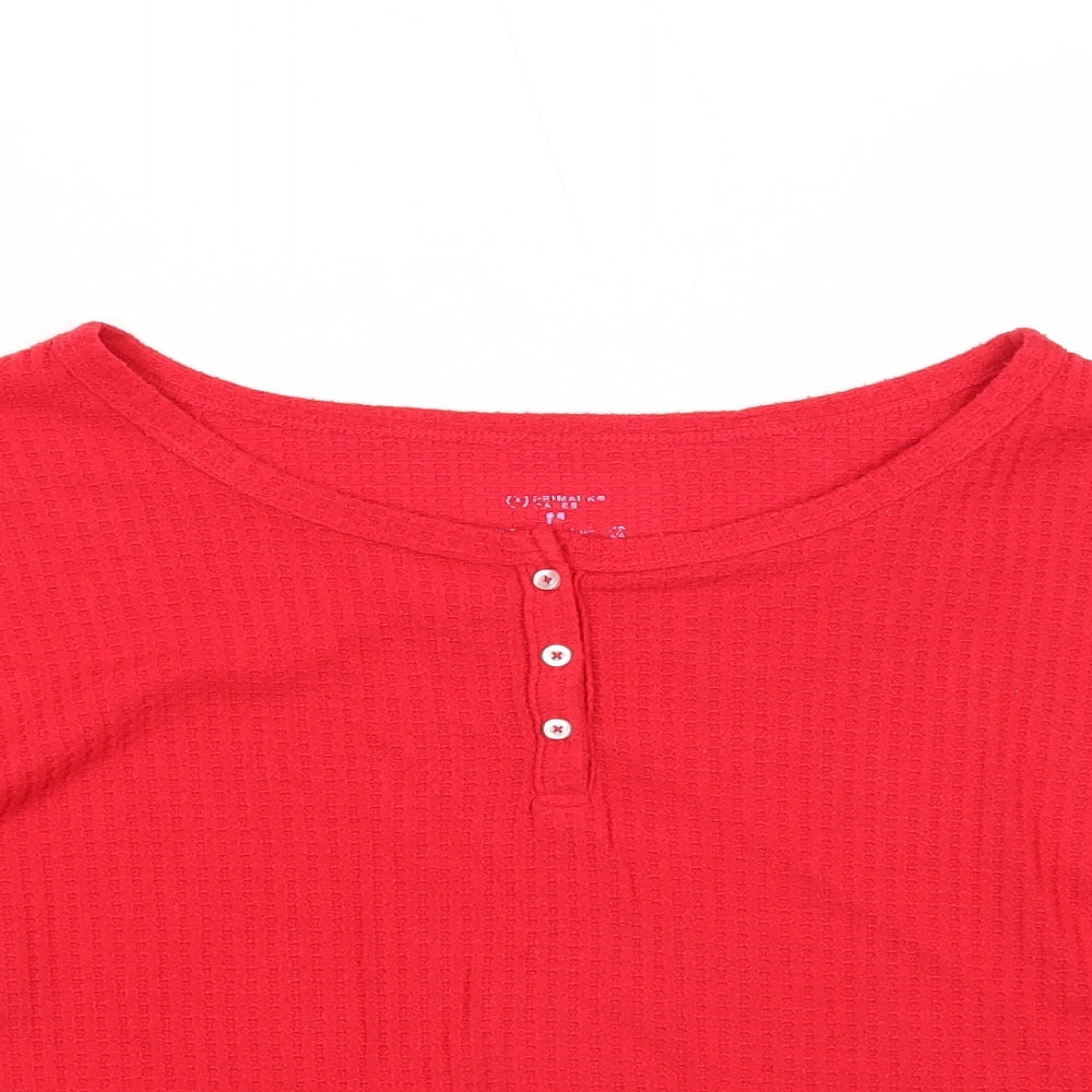 Primark Womens Red Boat Neck Polyester Pullover Jumper Size 12