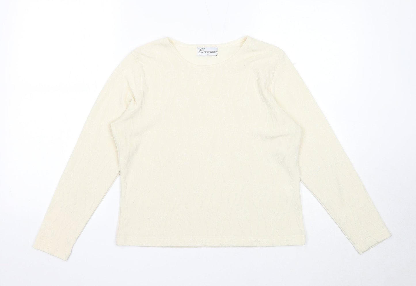 Womens UK Size 12 Emreco White Pullover Jumper