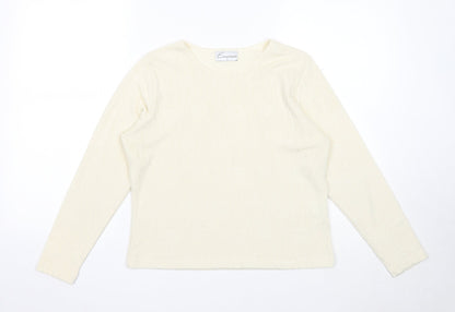 Womens UK Size 12 Emreco White Pullover Jumper