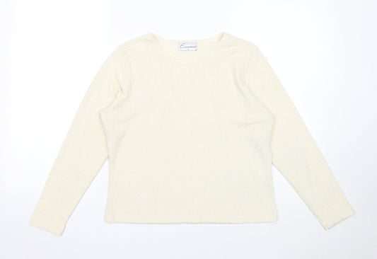 Womens UK Size 12 Emreco White Pullover Jumper